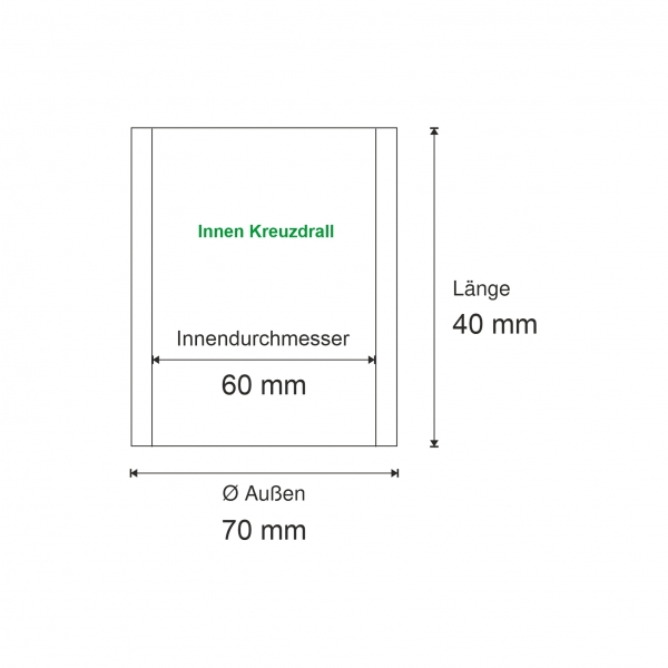 Sonderbuchse Ø 60x70x40 mm, gehärtet, schweißbar (IS)